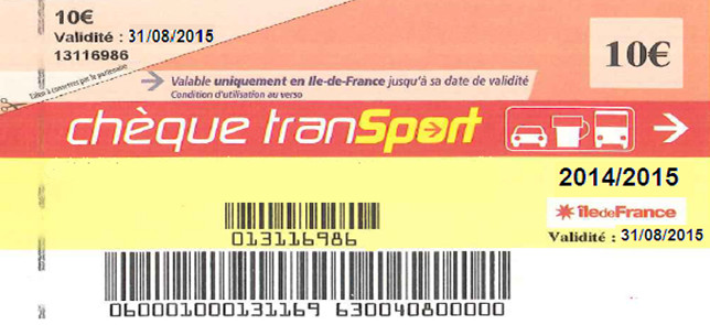 CHÈQUES TRANSPORTS 2014